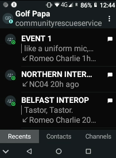 Zello Recents Interface